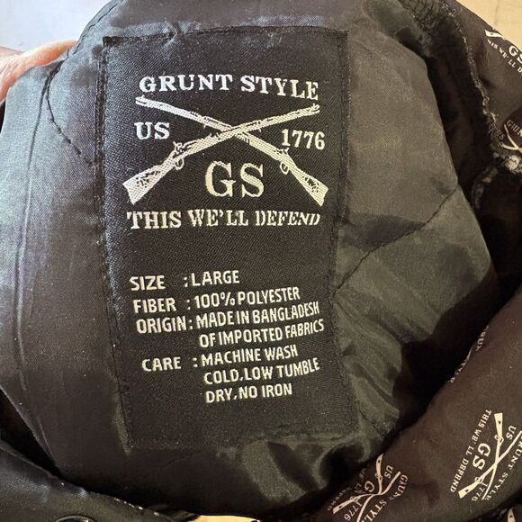NEW Grunt Style Men's Tac Woobie Pullover Hoodie Black Size Large Arm Patches - Picture 7 of 8